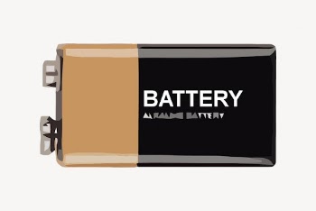 9V battery clipart, illustration vector. | Free Vector - rawpixel