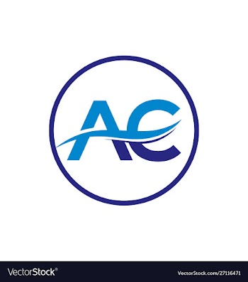 A and c swoosh initial logo letters vector image
