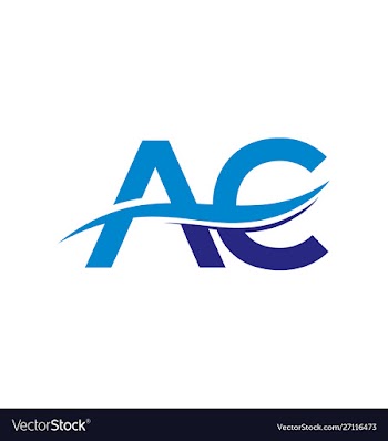 A and c swoosh initial logo letters vector image