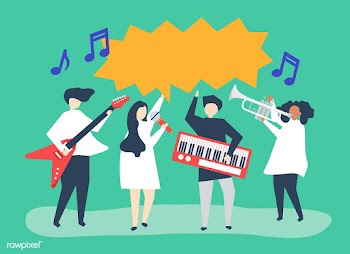 A band performing live music | Free stock vector - 479115