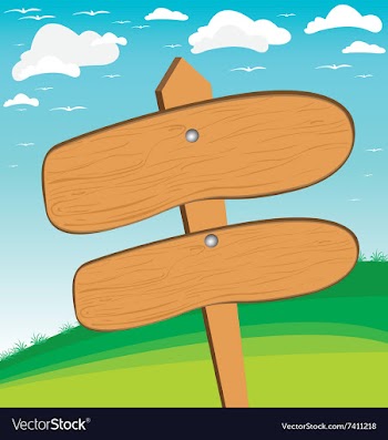 A beautiful rural scene and a wooden sign Wooden vector image