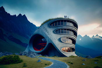 A beautiful vacation hotel generated by A.I Midjourney