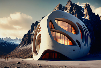 A beautiful vacation hotel generated by A.I Midjourney