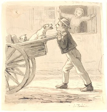 A boy pushes a cart | Free Photo - rawpixel