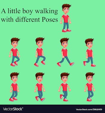 a boy with different poses