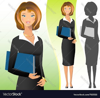 A business woman wearing a suit smiling standing vector image