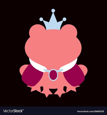 A cartoon frog prince with a crown without face vector image