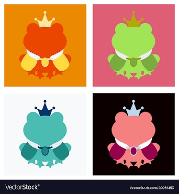 A cartoon frog prince with a crown without face vector image