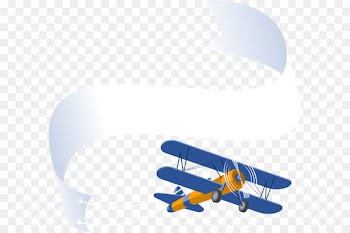 A cartoon plane pulls flags 