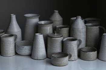 A cascade of pots - I enjoy taking pics of my pots as much as I do as making them. The images go to another place, this'll sound odd, but this group shot reminds me of the mansion houses in the port of Hydra, greek island in the southern aegean.