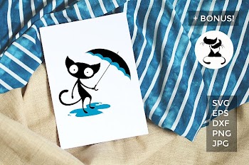 A cat with an umbrella