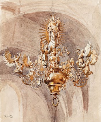 A Chandelier with the Virgin | Free Photo - rawpixel