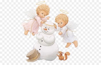 A Christmas Countdown with Ruth J. Morehead's Holly Babes Angel Wallpaper - Cute Little Angels with Snowman 