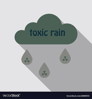 A cloud with an inscription toxic rain radiation vector image