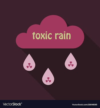 A cloud with an inscription toxic rain radiation vector image