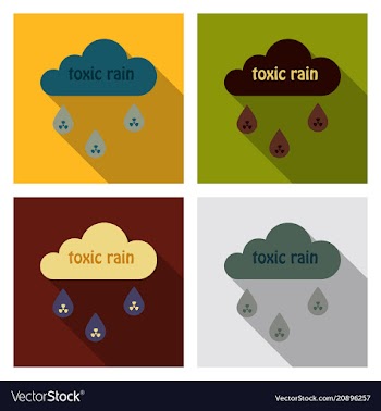 A cloud with an inscription toxic rain radiation vector image
