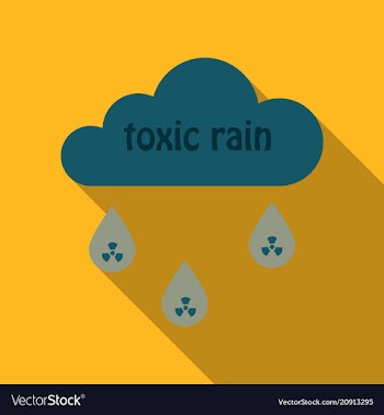 A cloud with an inscription toxic rain radiation vector image