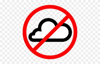 A Cloud With The International "no" Symbol - No Cloud Sign