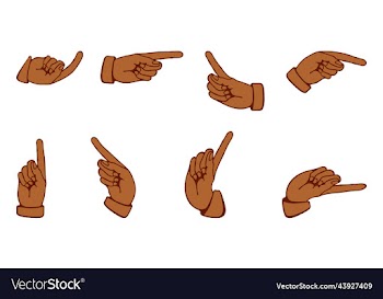 a collection of pointing finger