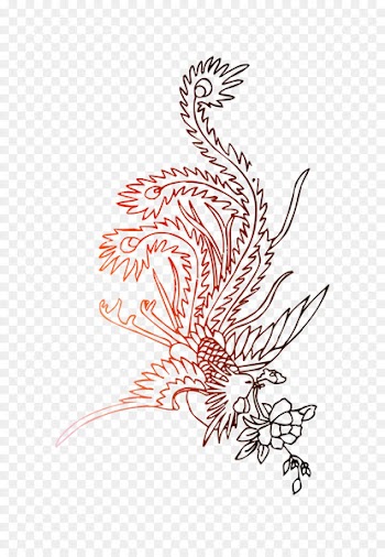 A Coloring Book Phoenix Drawing Papercutting -  