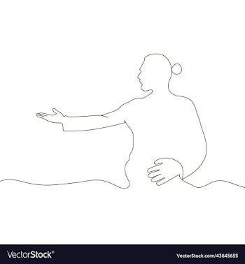 a continuous line art woman design template