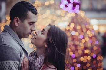 A couple about to kiss 2