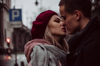 A couple about to kiss 3