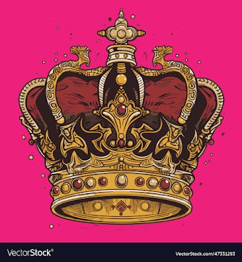 a crown on pink background