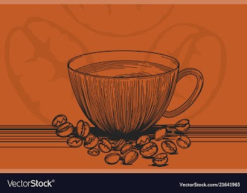 A cup coffee drawing vector image