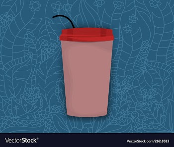 A cup on art pattern vector image