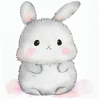 A cute and adorable baby bunny with a big fluffy tail