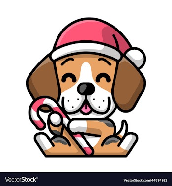 a cute beagle dog is wearing santa hat and