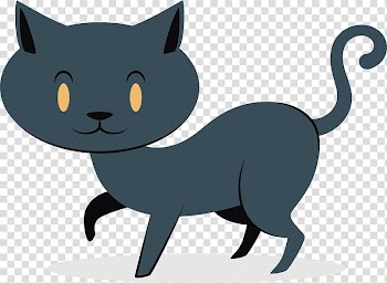 A cute black cat transparent background PNG clipart