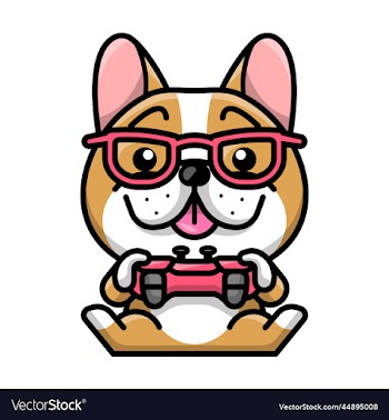 a cute brown french bulldog is playing video game