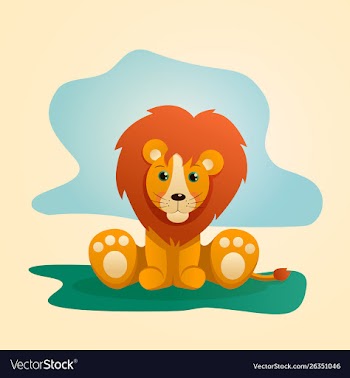 A cute funny lion vector image