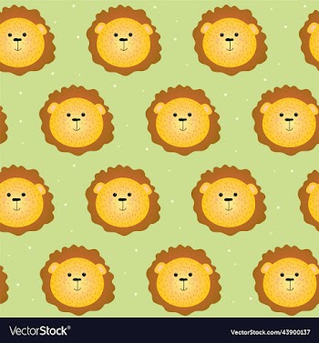 a cute lion with large mane for children