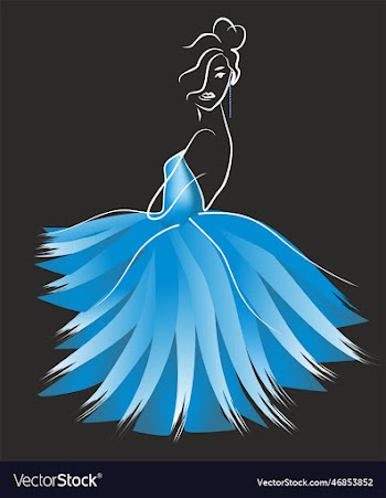 a dancer in a blue dress