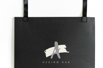 A design hub logo mockup Free Psd