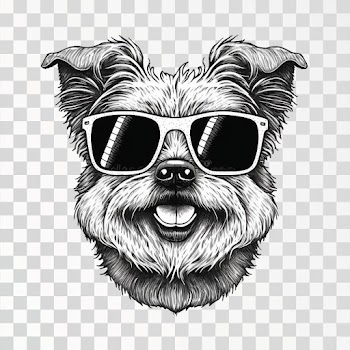 A dog wearing a sunglasses PNG transparent, no background