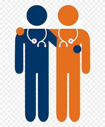 A Drawing Of Two Doctors Collaborating For Tufts Medical - Massachusetts