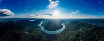 A Drone Shot Of A Curving River