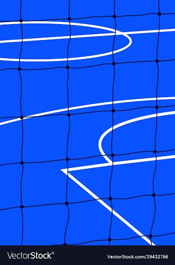a field from behind the net