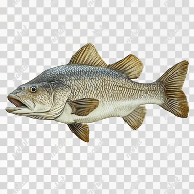 a fish that is standing up on a PNG transparent background