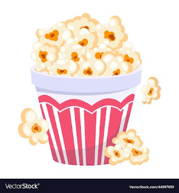 a flat design of popcorn