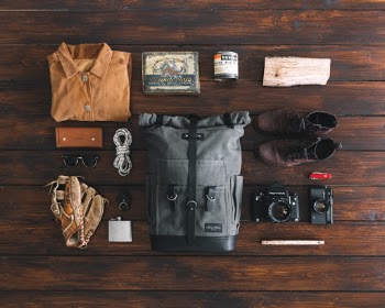 A flatlay view with the Ural backpack