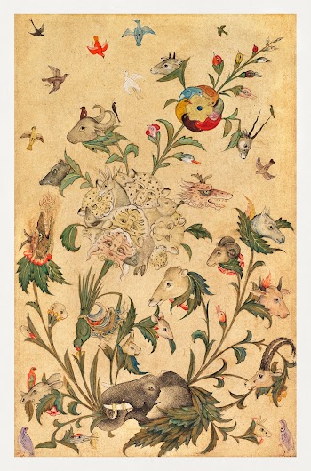 A floral fantasy of animals and birds (Waq&ndash;waq) in the early 1600s. Original from The Cleveland Museum of Art. Digitally enhanced by rawpixel.