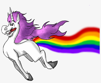 A Funny Character Of The Muzzle Of A Unicorn - Magical Rainbow ...