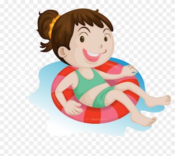 女孩游泳卡通囹âa 游泳的女孩 - Girl Swimming Cartoon