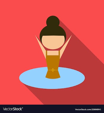 A girl wearing a swimwear swimming on background vector image