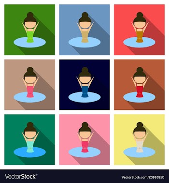 A girl wearing a swimwear swimming on background vector image